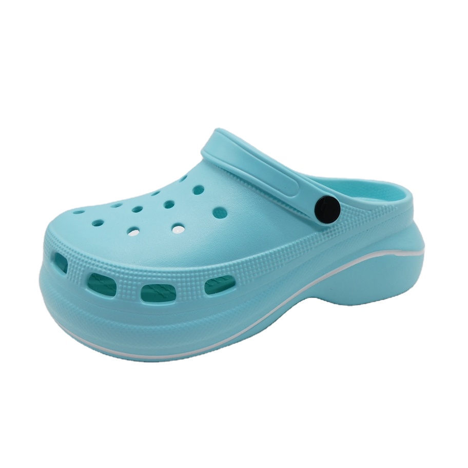 High Heel Plain Pure Color Girls Clogs Garden Shoes Anti-Slip Beach Shoes Thick Sole Platform Clogs Women