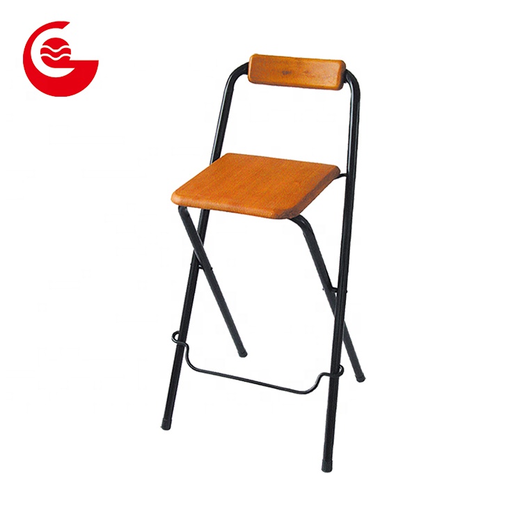 Antique metal frame high chair retro bar chair with MDF seat