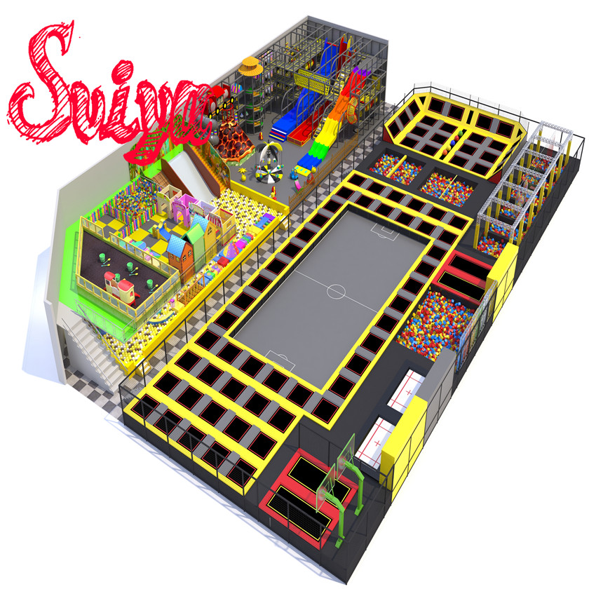 Real Commerical Indoor Playground Child Trampoline Park With Foam Pit Indoor Trampoline For Sale
