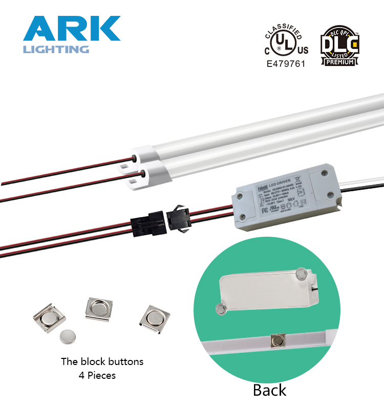 Magnetic or screwed double fixed setting LED magnetic strip retrofit kit 2-4ft version 24w & 36w 130lm/w