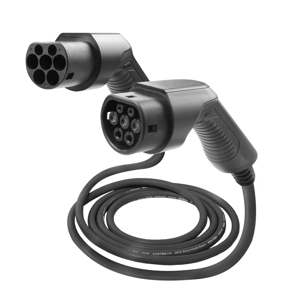 16A однофазный IEC 62196-2 EV кабель для зарядки с 5 м черный TUV шнур