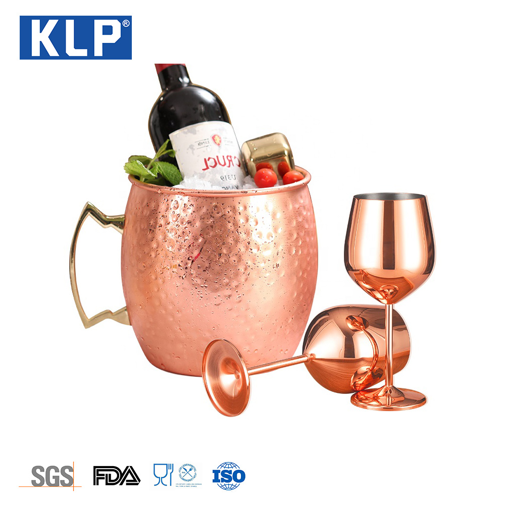 Хит продаж, рождественские бокалы для вина KLP, медный бокал, набор металлических бокалов для красного вина