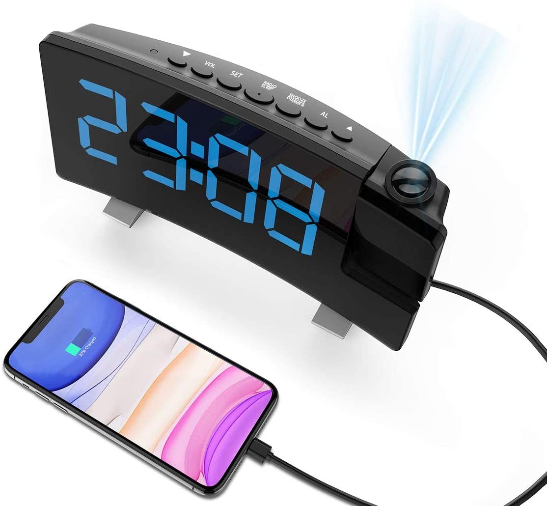 Desktop Electric Digital Projection Light Alarm LED Table Clock with Time Projector
