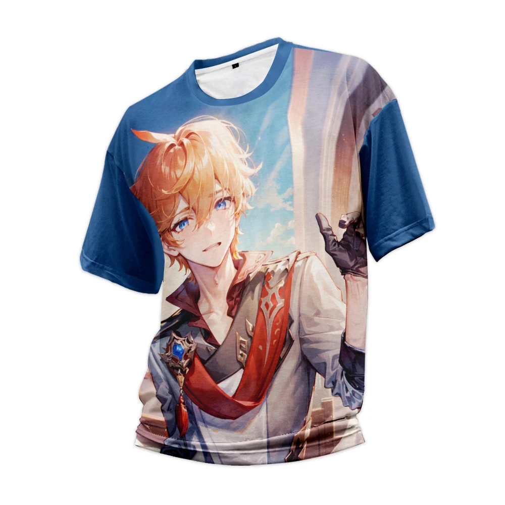 Genshin Impact Game 3d Tshirt O Neck Short Sleeve Shirts Large Plus Size Men's T-shirts custom design NO MOQ Limited