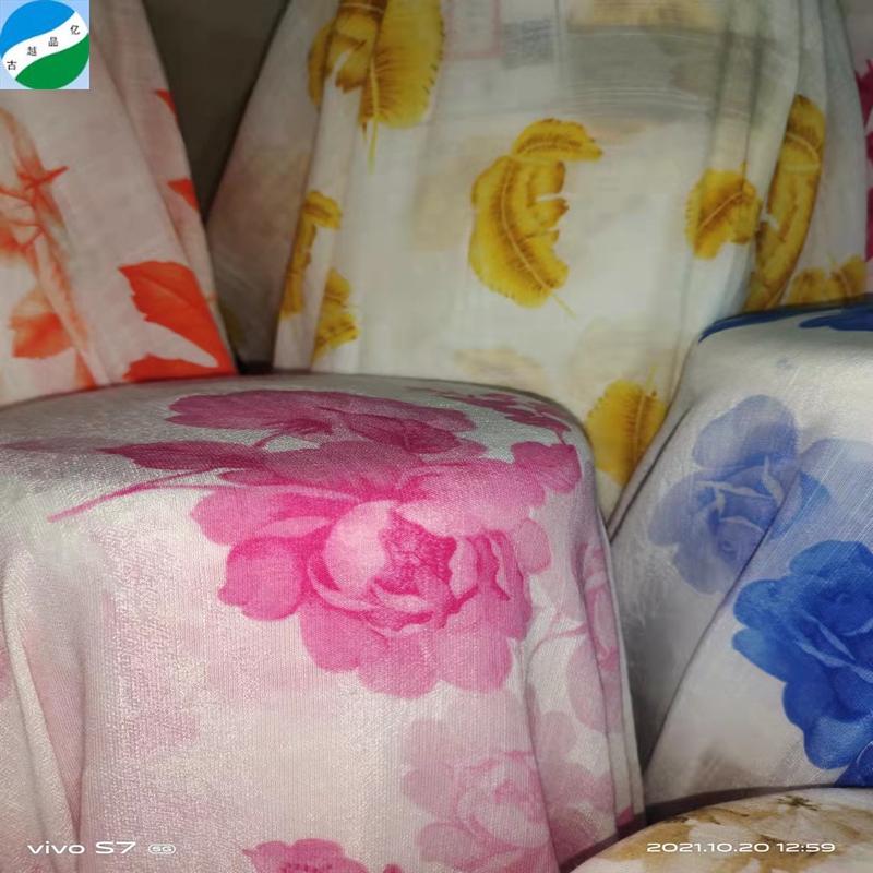2021 Hot selling tencel 100% linen printed for garment dress woven stock lot fabric from Keqiao Warehouse