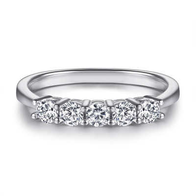 PONEES 2021 New Fashion 925 Sterling Silver Simple Ring Diamond Wedding Ring For Women Girls Jewelry