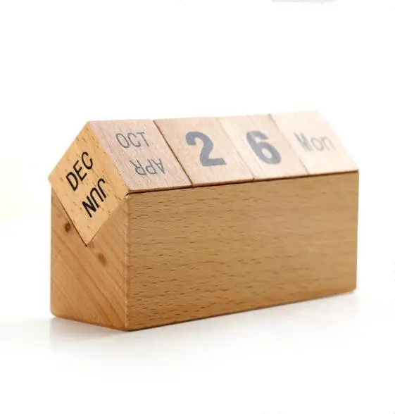 Custom Design Best Selling Promotional Gift Wooden Calendar with wood base