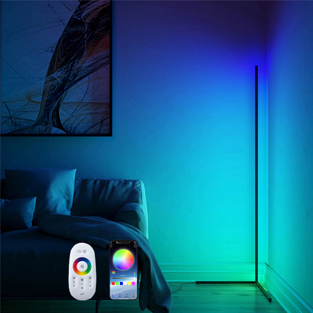 Hot-selling RBG convenient control 24W European style LED corner floor lamp for household and hotel