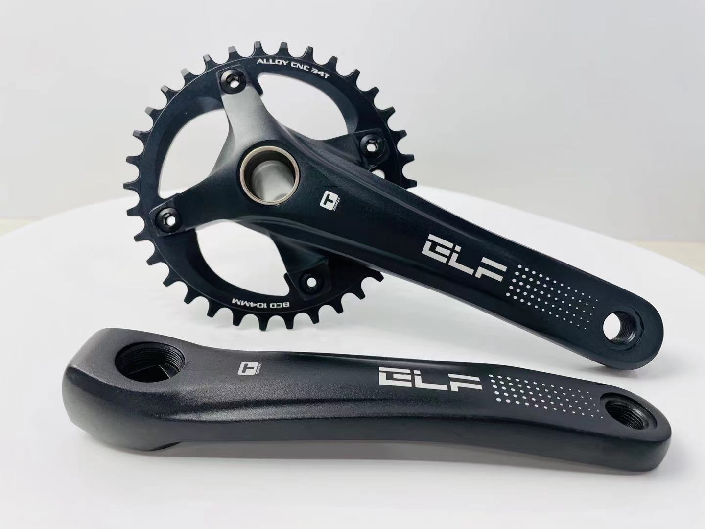 Black Andized Cr-Mo Spindle 2pcs 32 to 42T Single Chain ring Chain Wheel Crankset