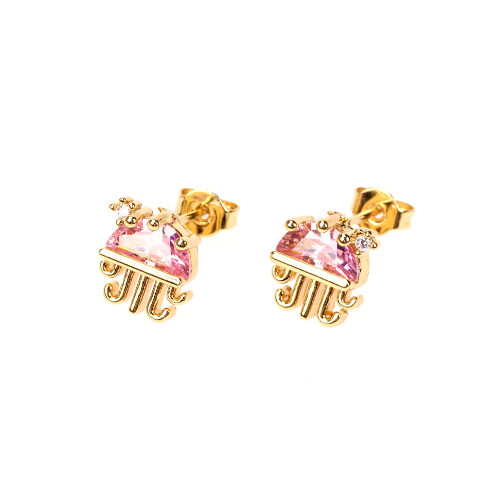 Tiny Colorful Zircon Sea Animal Dangle Cute Earrings Sea Turtle Crab Jellyfish Earring For Girls