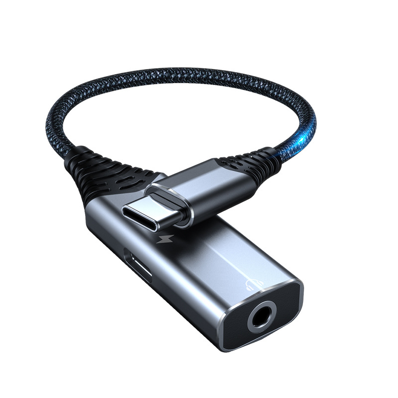 2-в-1 аудио цифровой aux адаптер usb type c до 3,5 мм aux адаптер для наушников
