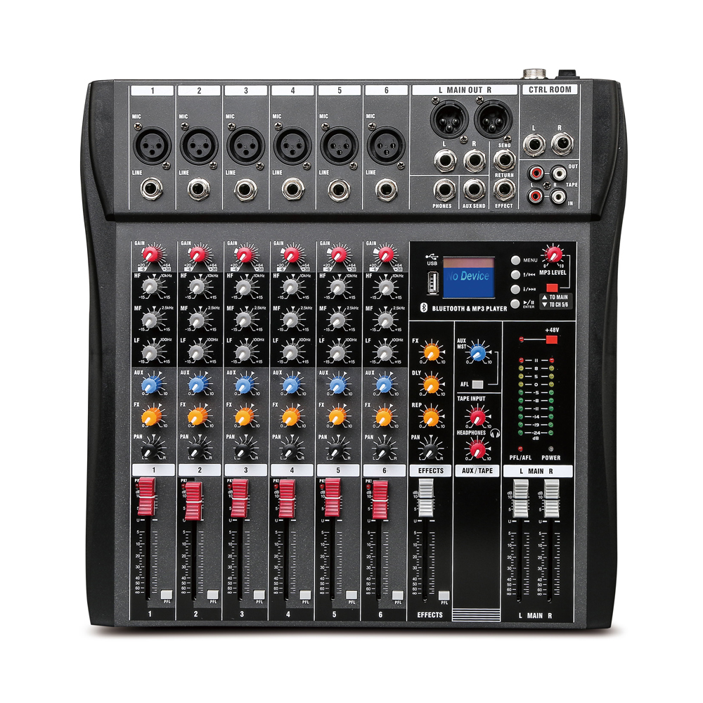 Высокое качество 6ch аудио усилитель мощности dj микшер с usb синий зуб