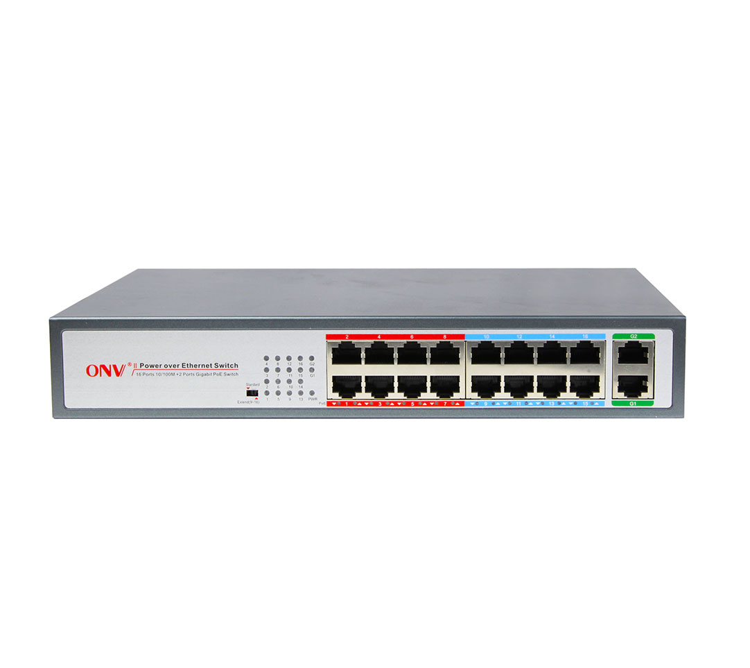 16 портов 10/100 Мбит/с коммутатор питания через ethernet Vlan CCTV IP камера сетевая система