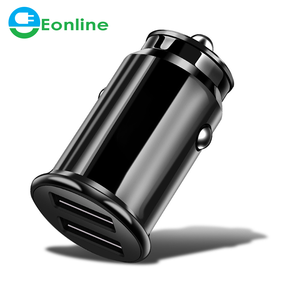 Eonline мини быстрое зарядное устройство для автомобиля с двумя портами USB адаптер 2.4A быстрое зарядное автомобильное зарядное устройство для мобильного телефона, планшета, для автомобиля с двумя портами