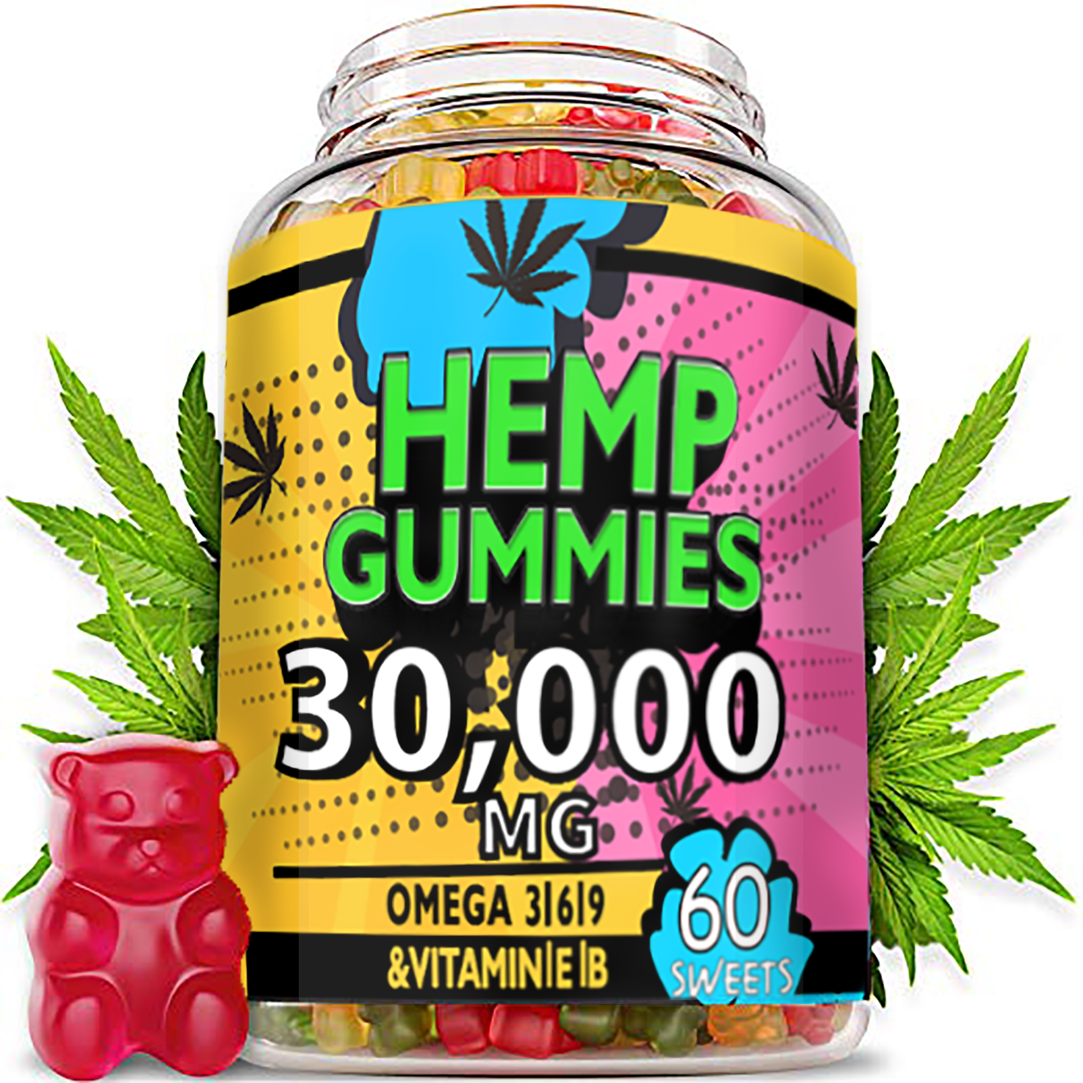 RTS Omega 369 медведь упаковка КБР конопляные жевательные органические 30000 мг частная марка