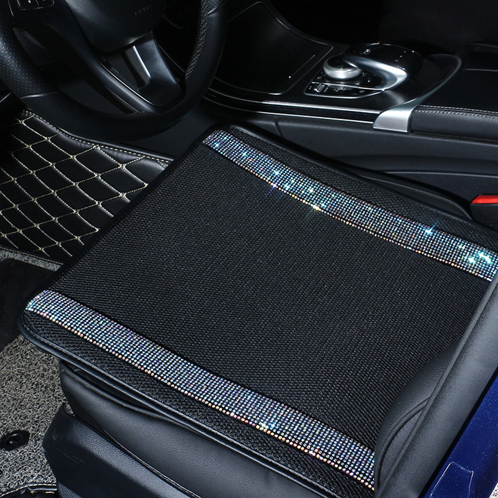 Driver Seat Office Chair Home Use Pain Relief Front Back Comfort Bling Car Seat Cover Cushion Protector Pad Mat With Crystal