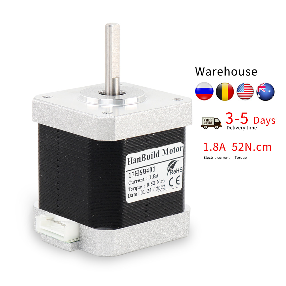 42 Шаговый двигатель HanBuild 17hs8401, свинцовый провод 1,8 а 52 Н. См, высокий крутящий момент градусов для шагового двигателя cnc 3D принтера nema17