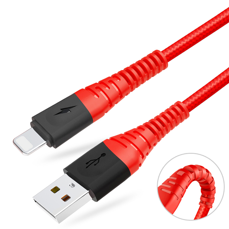 Прочный 8-контактный usb-кабель для зарядки и синхронизации, нейлоновый Плетеный usb-кабель Lightning для Iphone 8