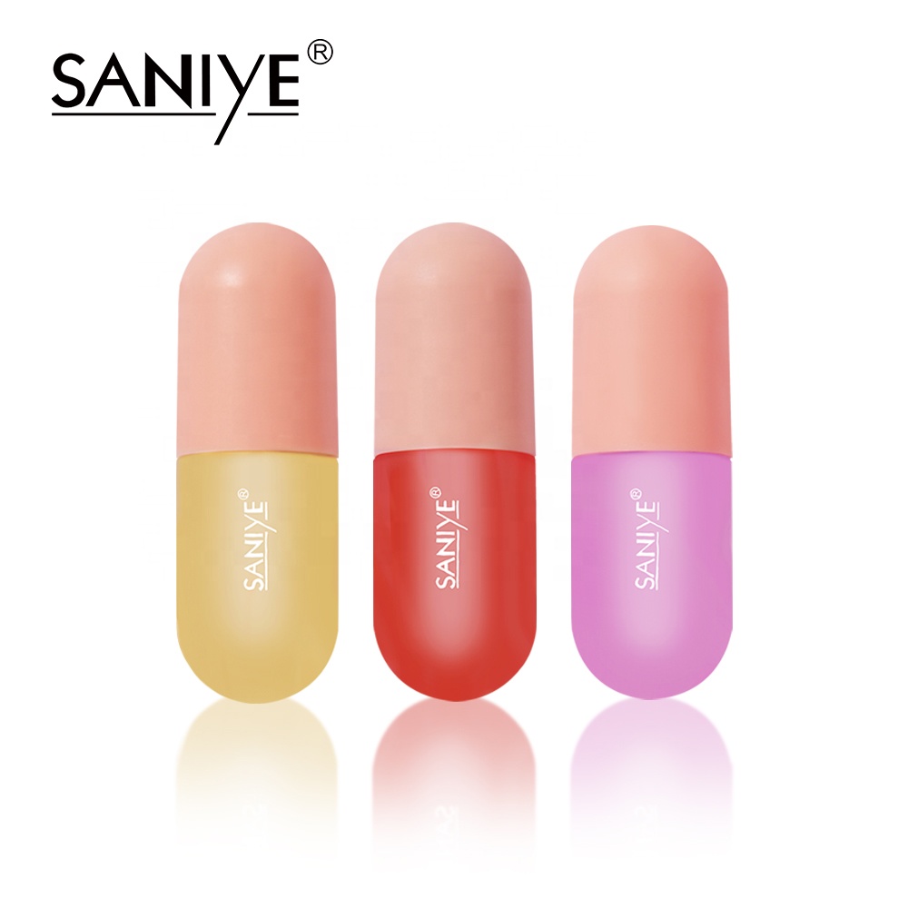Прозрачное капсульное масло для губ SANIYE, оптовая продажа, частная торговая марка, Увлажняющий блеск для губ