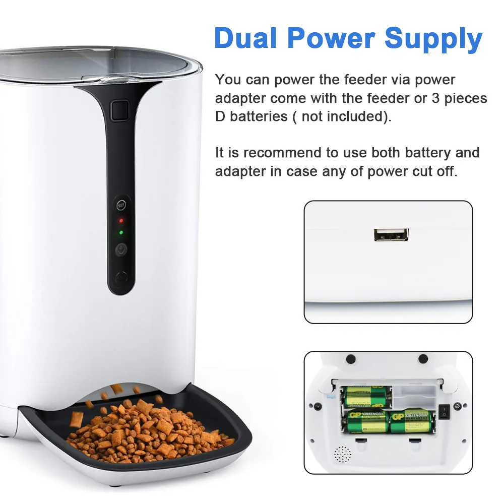 Amazon Best Sellers Cat Automatic Feeder Battery Operated Pet Feeder Smart Automatic Pet Feeder Camera