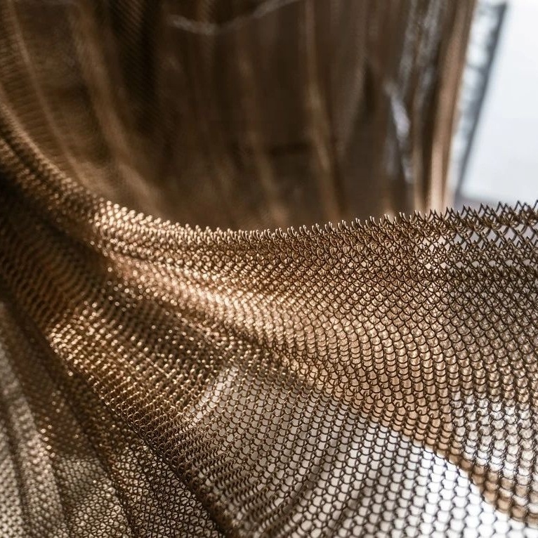 tianjin decorative wire mesh aluminum coil curtain metal chain drapery fabric for bars screen