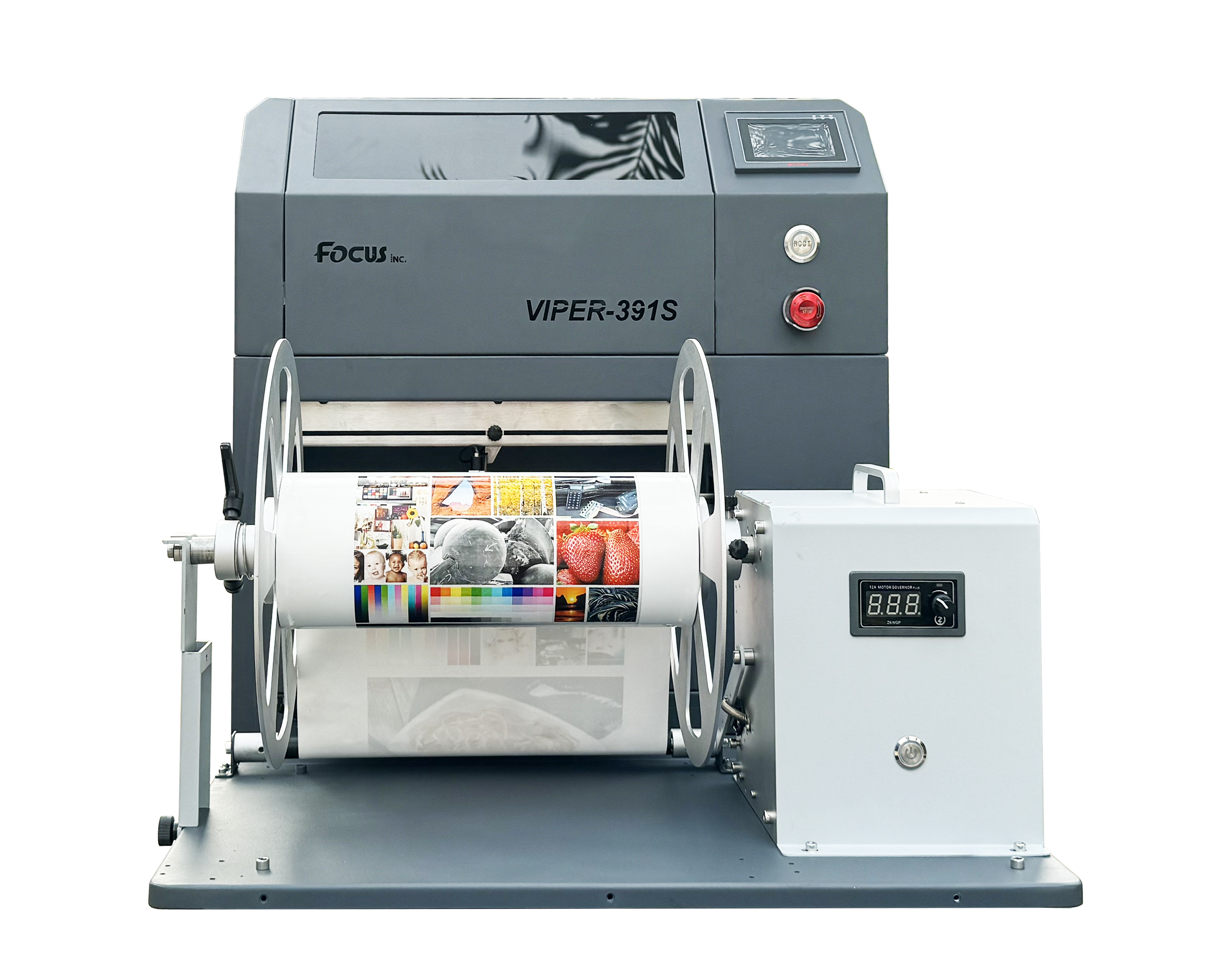 FocusInc logo printing machine label printing machine roll to roll label printer