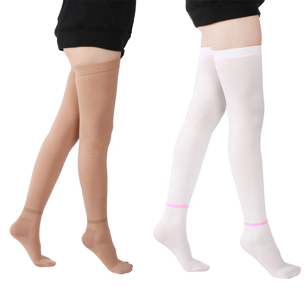 Manufacture price 15-21mmhg medias antiembolica plus size thigh high stockings anti embolism stockings thrombosis socks for DVT