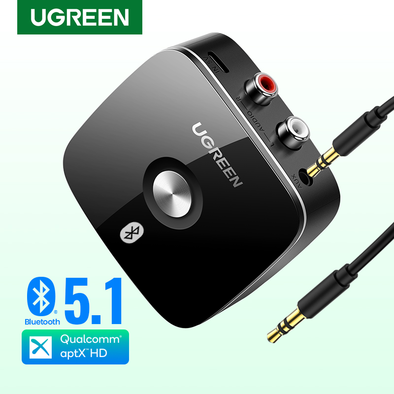 UGREEN Bluetooth RCA приемник 5,1 aptX HD 3,5 мм Jack Aux беспроводной адаптер музыки для ТВ автомобиля 2RCA Bluetooth 5,0 аудио приемник