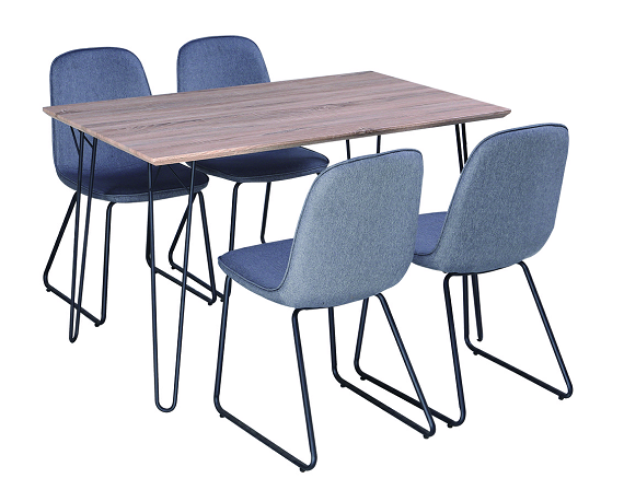 SSYY Wooden top metal legs dining table sets dining rooms 4 chairs