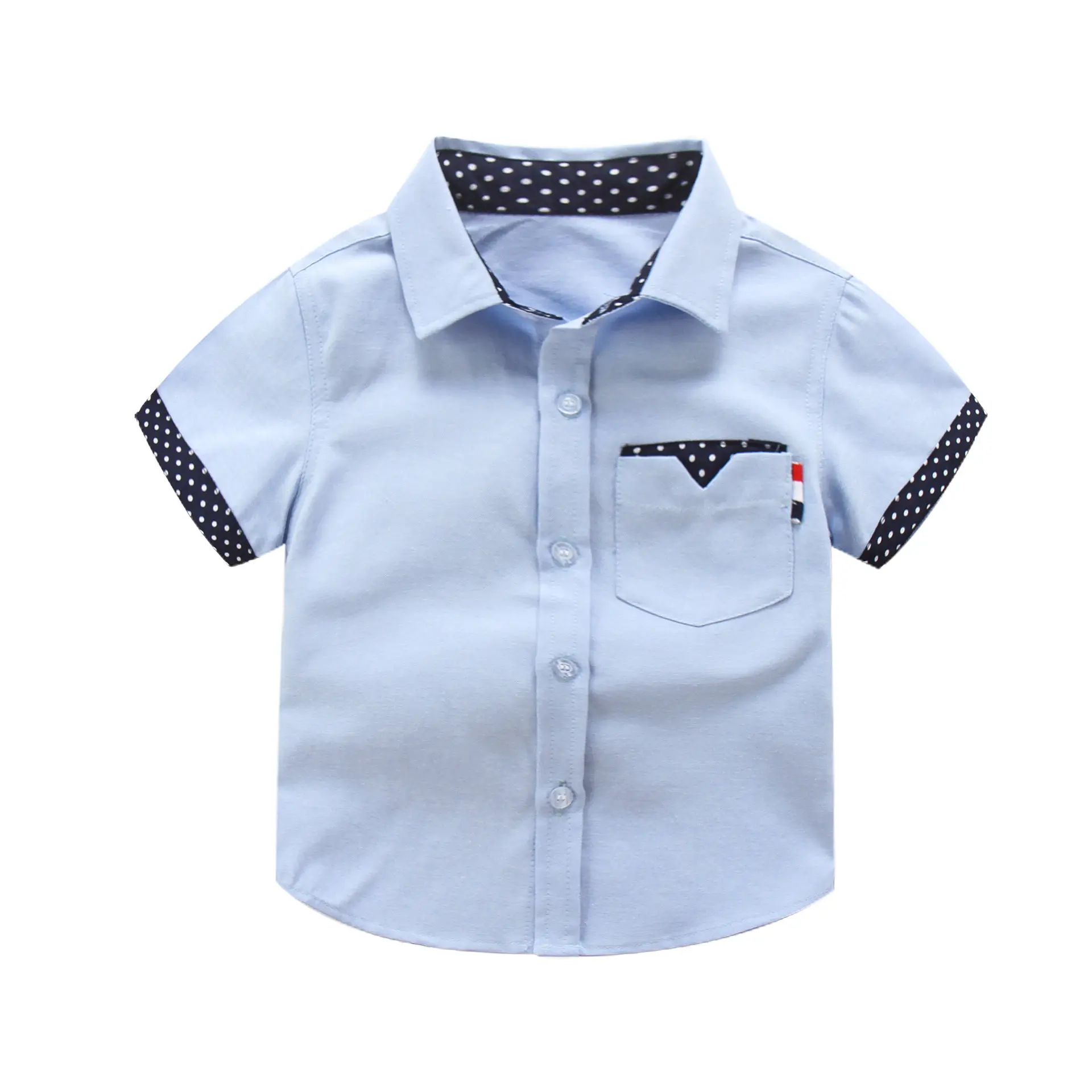 Summer Fashion Kids Boys Gentlemen Shirt Casual Tops Clothes Child Baby Blouse Boy Cotton Short Sleeves Top T-shirt Clothing