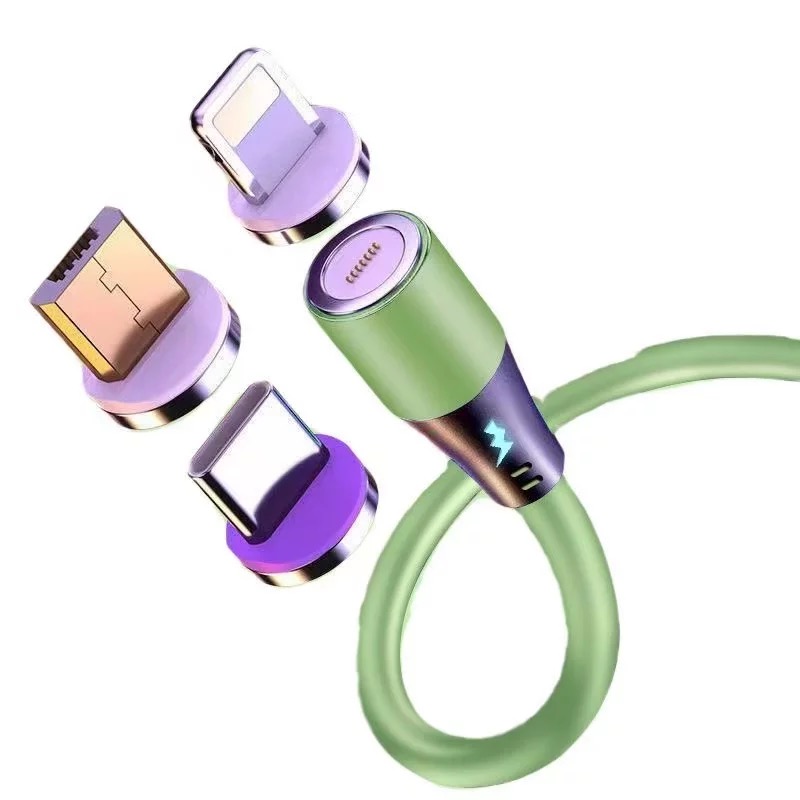 Custom Liquid Cell Phone 3 In 1 Quick Charging Magnet Kabel 3.0 3A 5A Data Cable Magnetic Micro Usb Charger Cable