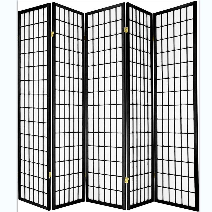6 Panel Japanese Oriental Style Room Screen Divider Espresso Color