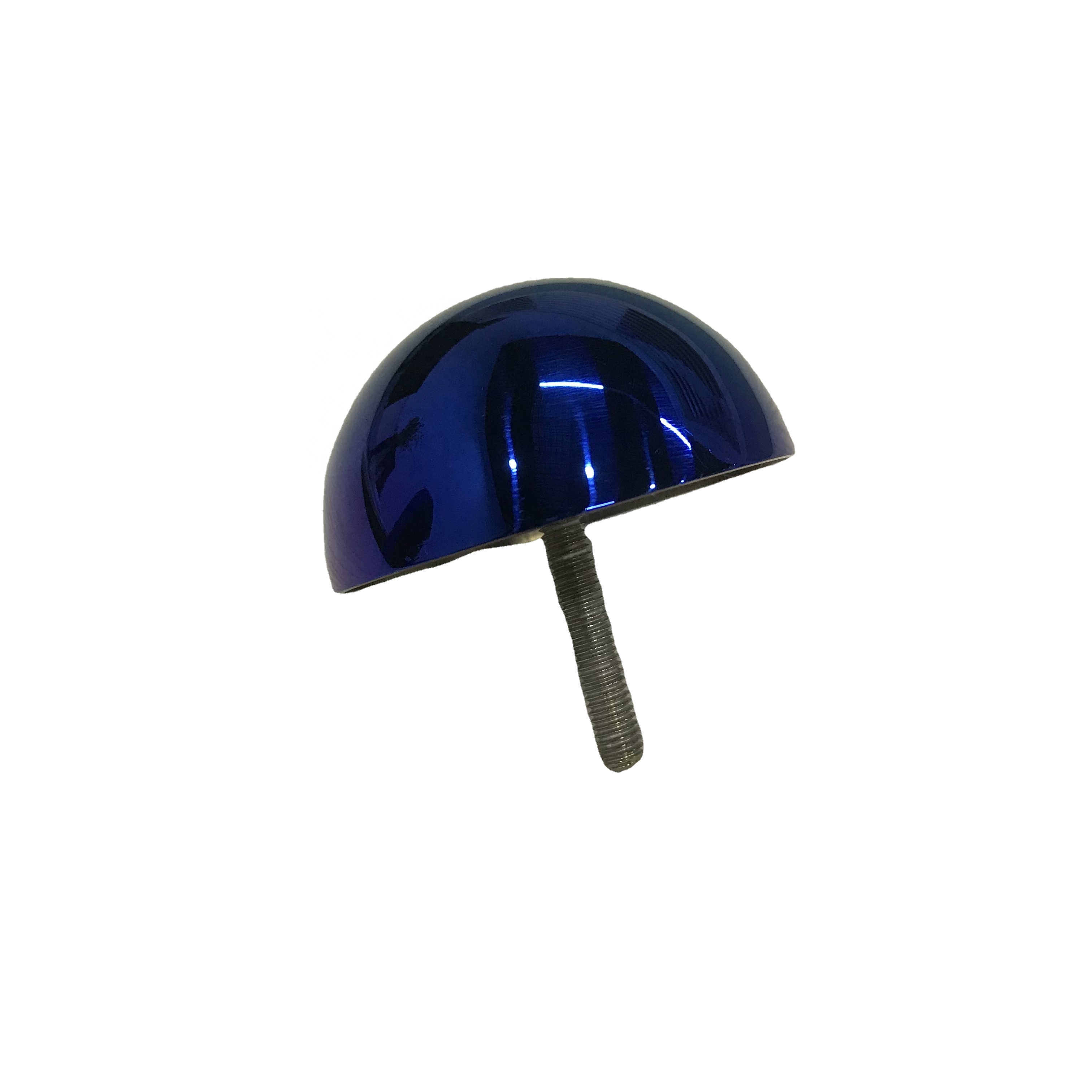51mm Blue Stainless Steel Half Ball/Hemisphere with Thread Bar For Wall Decoration