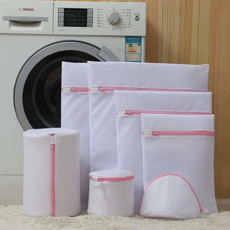 Reusable Durable Mesh Laundry Wash Bags With Zipper Foldable Underwear Washing Bag With Zip Bra Wash Bag