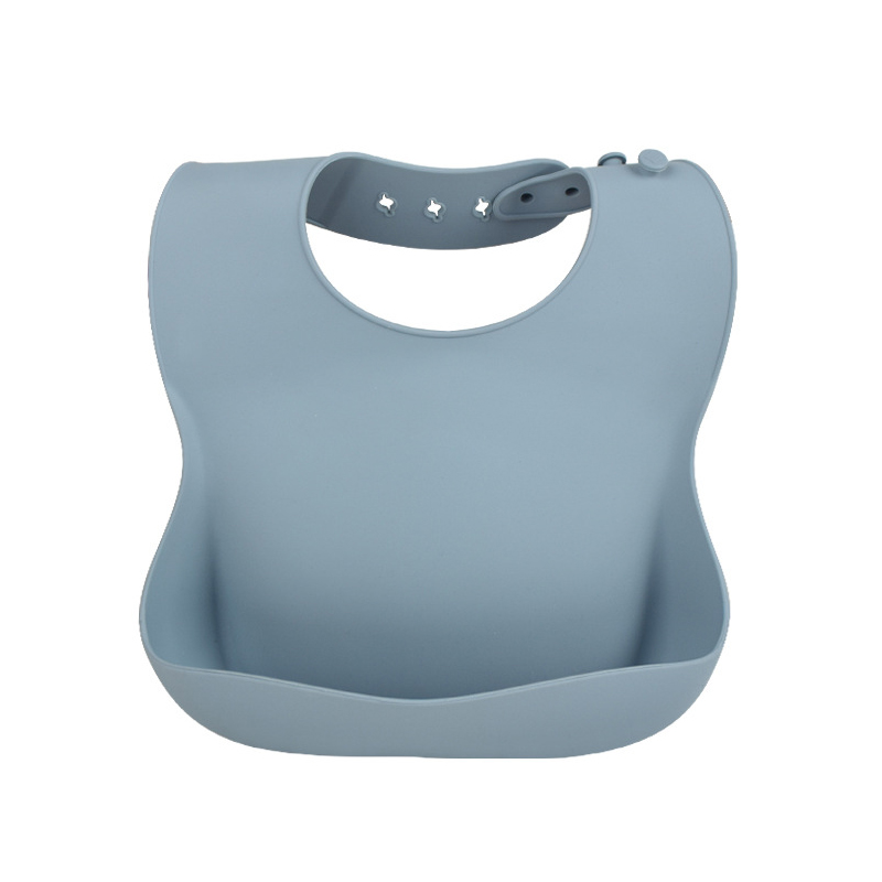 BPA Free Waterproof Silicone Baby Bib With with Food Catcher Baby Silicone Bibs Wholesale Feeding Supplies