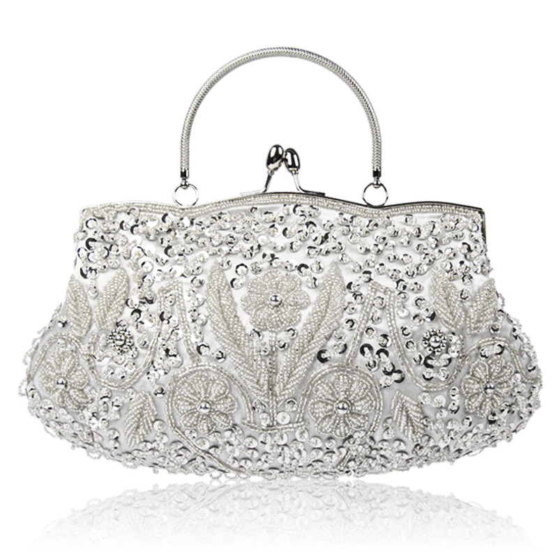 2021 Ladies Clutch Beaded Evening Bag Embroidered Bag Diamond Sequined Clutch Hand Bride Bag Women Purses for Wedding Party