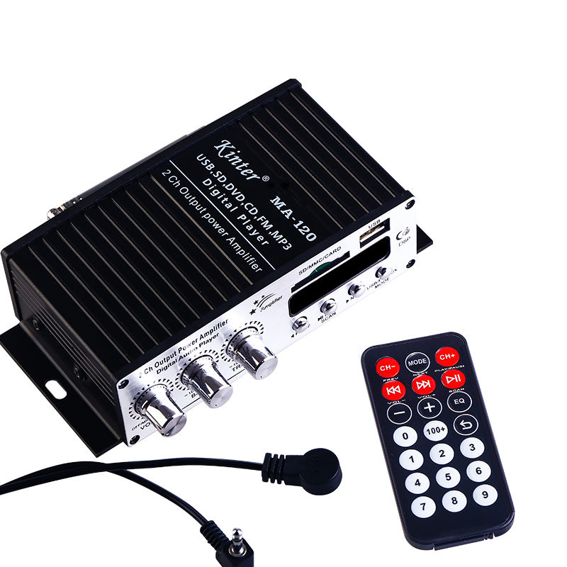 Kinter MA-120 черный автомобильный аудио усилитель с USB/SD/FM