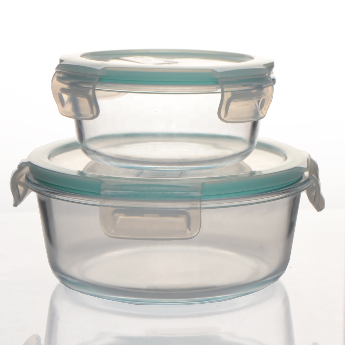 Round High Borosilicate Pyrex Heat Resistant Glass Food Container with PP lid