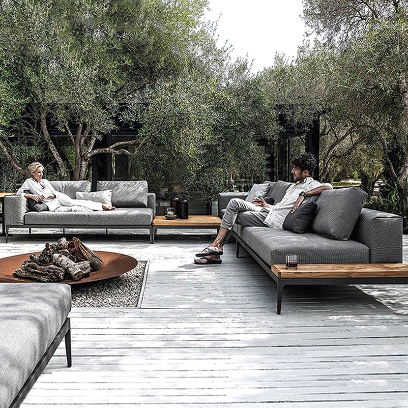modern leisure high quality all weather rattan teak terrace balcony garden sofas patio outdoor furniture set