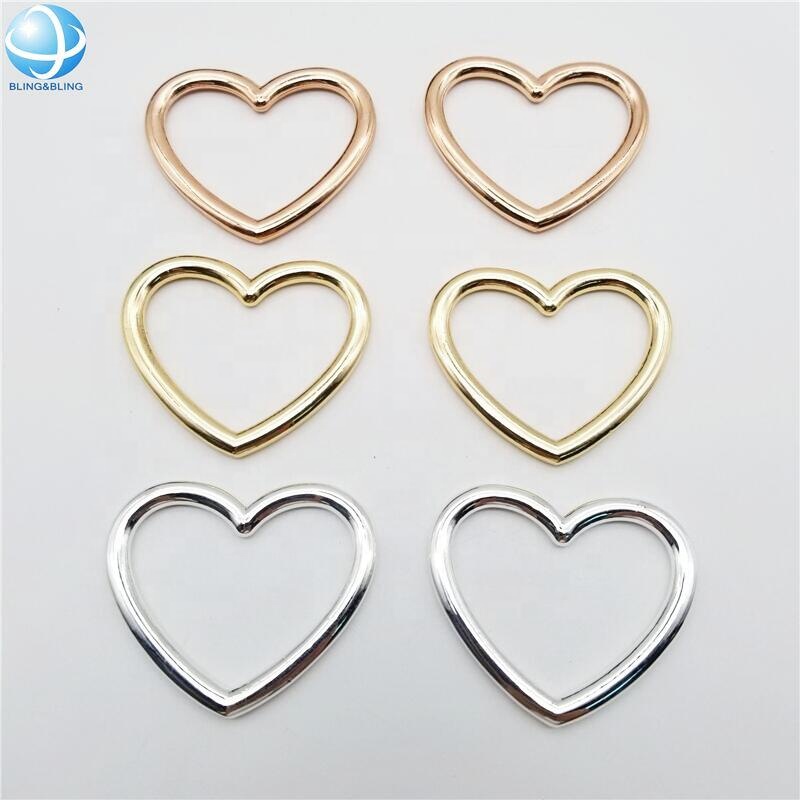 Latest Styles Metal Heart Shape Bikini Connectors For Woman Swimsuit Beach Wear Accessories