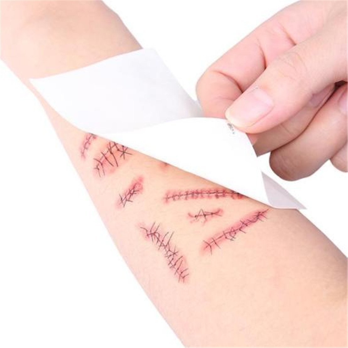 Halloween Zombie Scars Tattoos Bloody Makeup Sticker Halloween Decoration Blood Sticker