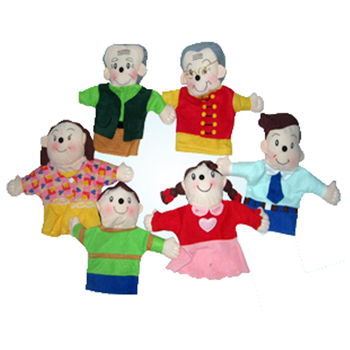 10 "happy family-марионетка, ткань на пальцы, 10 дюймов кукла на палец
