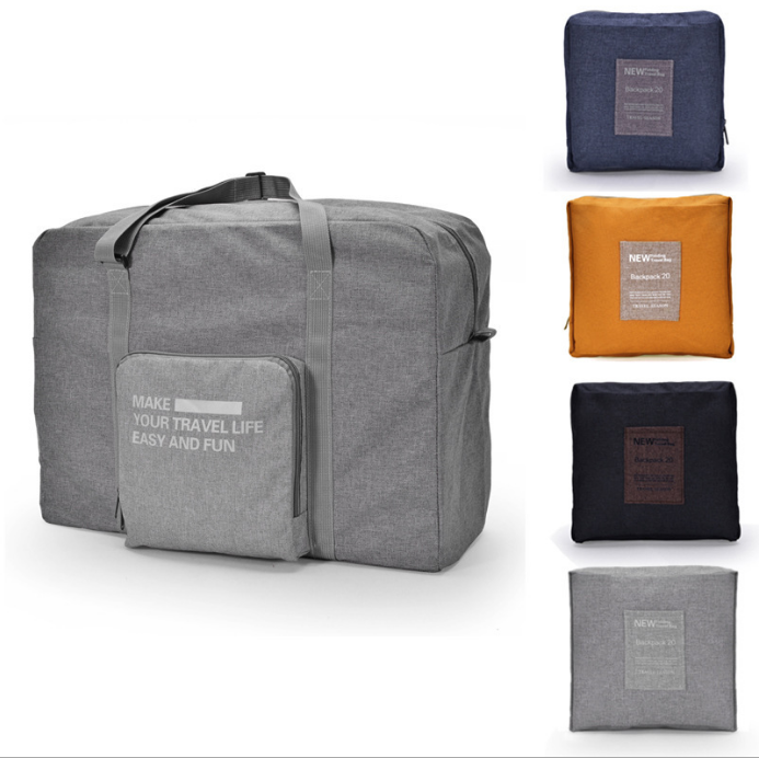 New Custom Logo Large Capacity Gym Handbag Shoulder Reusable Clothes Storage bag Foldable Travel luggage Organizer Sport Bag