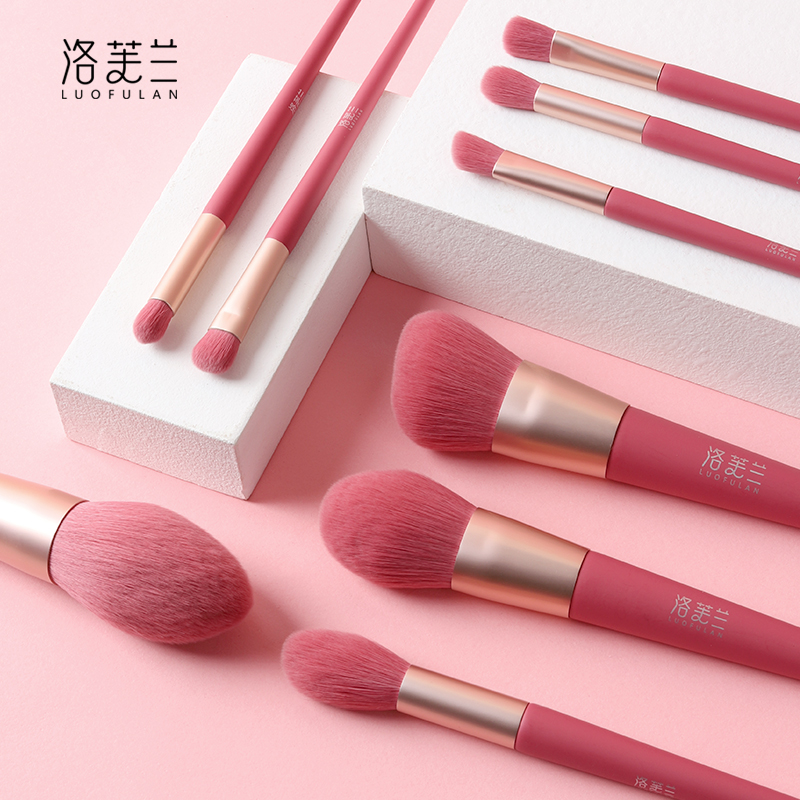ZH 9 pcs evaluate makeup brush set professional super soft brushes birch handle
