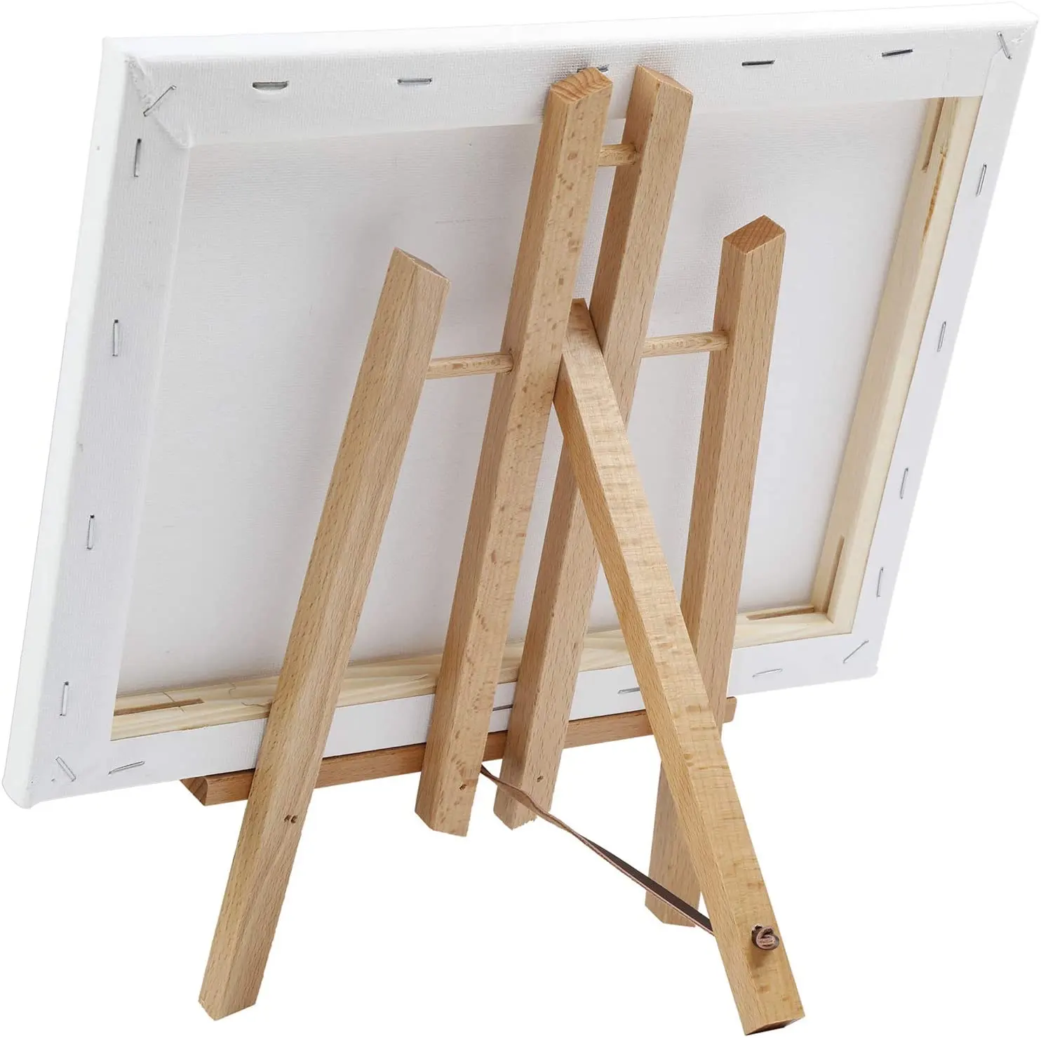MEEDEN 11.8 Tall Beechwood Tabletop Easel 9 x 12 ed Canvas with Canvas Sets for Painting Craft Drawing Decoration Sets