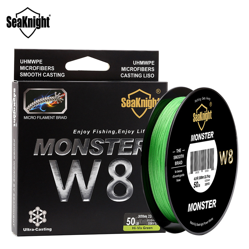 Рыболовная плетеная леска SeaKnight MONSTER W8, 8 нитей, 300 м, прочная многонитевая полиэтиленовая многонитевая леска для скалолазания