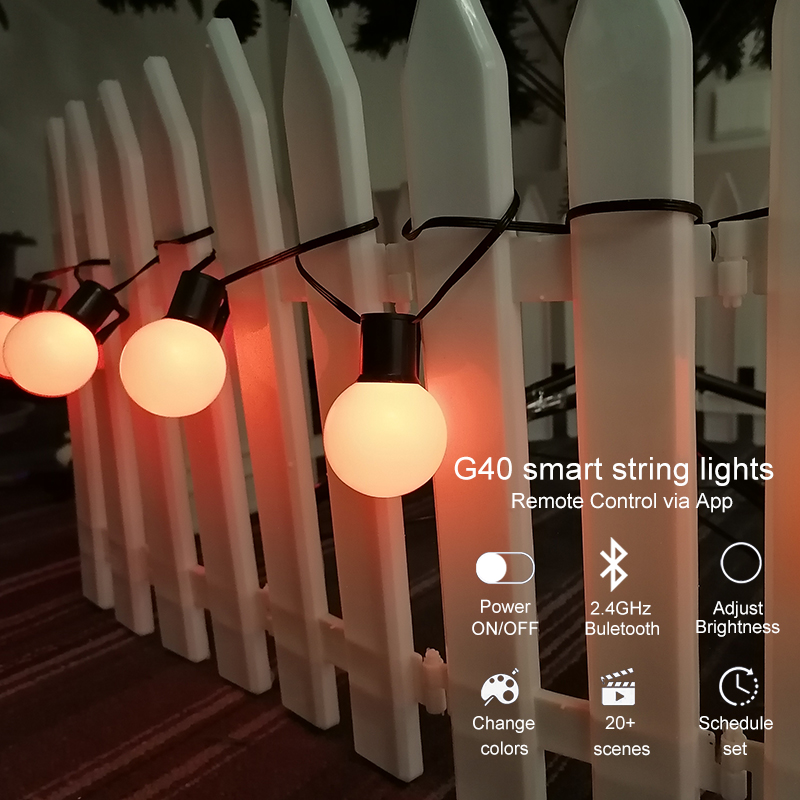 IP65 Waterproof Solar Outdoor String Lights Christmas Remote Control By APP Bulb