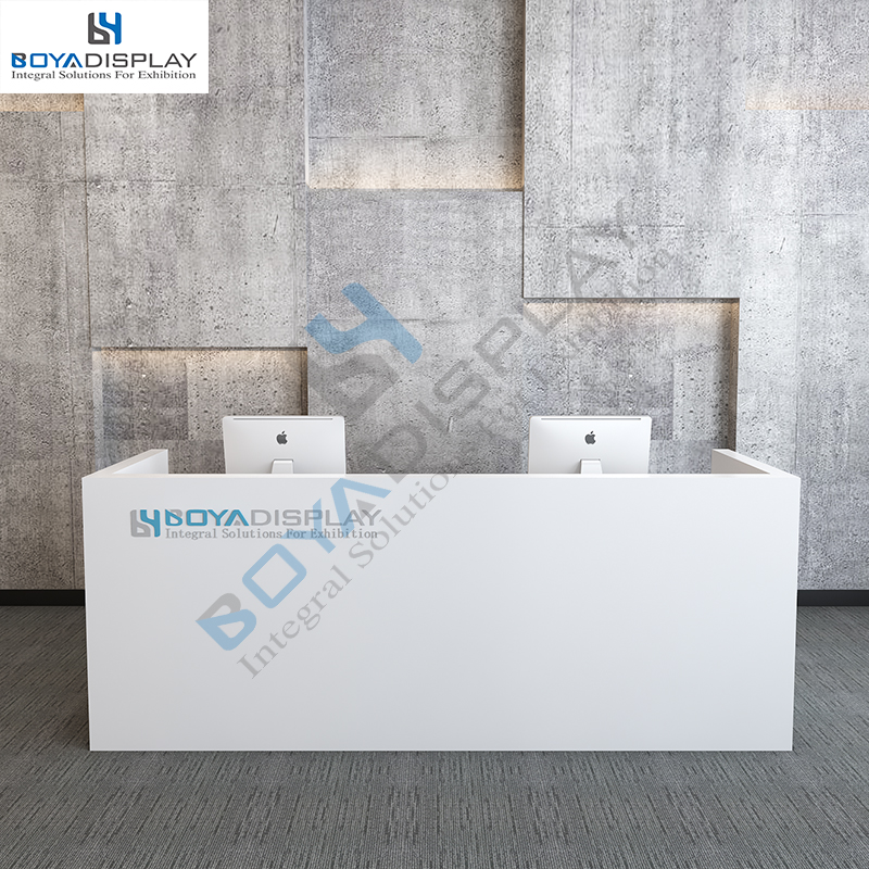 Customized High Quality hotel showroom reception table small white reception desk office beauty salon