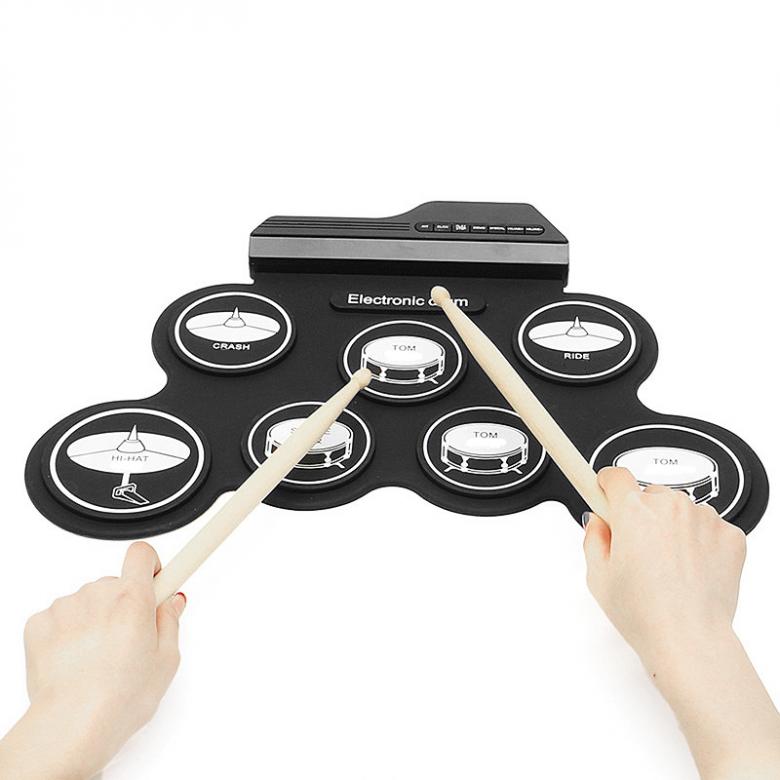 Портативный рулонный силиконовый электронный барабан компактный размер USB Drum цифровой барабанная установка 7-зарядного устройства с голени педали Прямая поставка