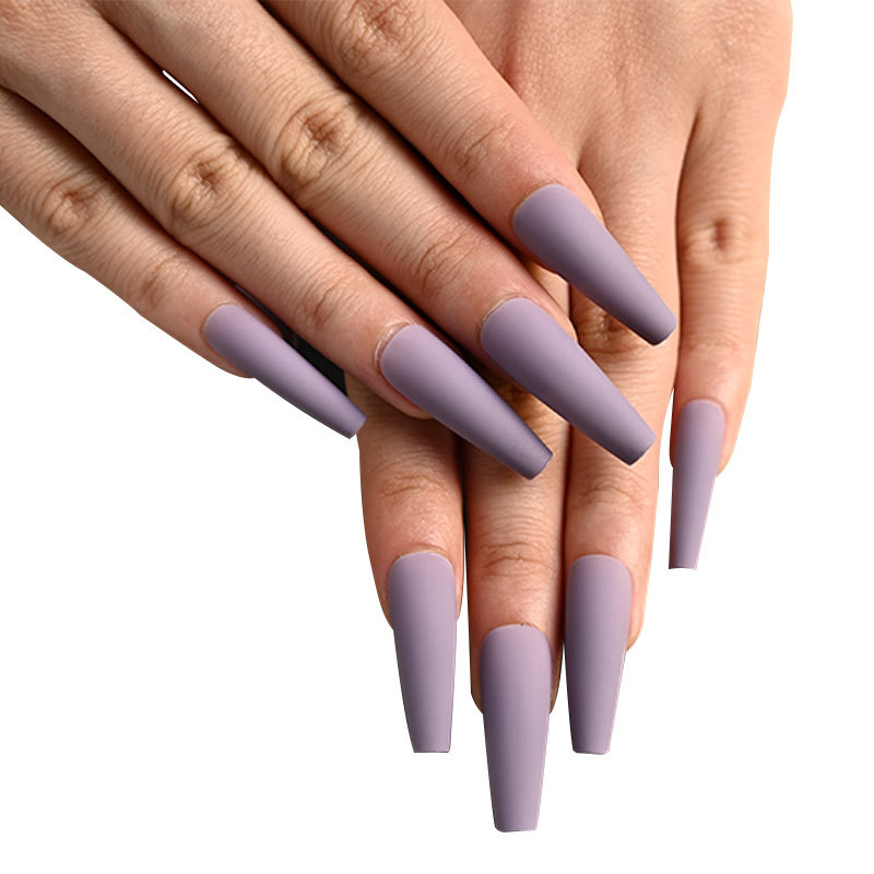 Wholesale Extra Long Solid Color Matte Artificial Art Press Nails Piece Long Ballerina Press On Nails False Nail